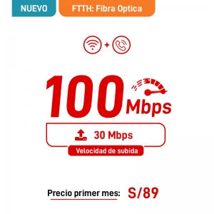 2 Play Fibra Optica 100Mbps + Telefonía