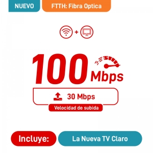 2 Play Fibra Optica 100Mbps + Televisión