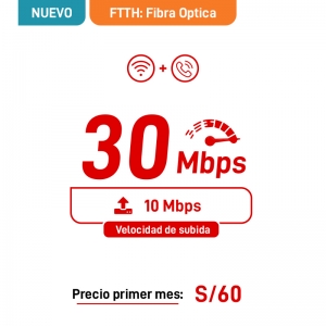 2 Play Fibra Optica 30Mbps + Telefonía