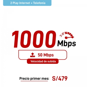 2 Play Hogar - Teléfono + Internet 1000Mbps