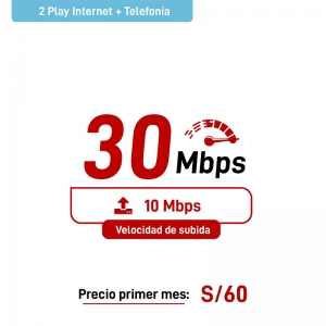 2 Play Hogar - Teléfono + Internet 30Mbps