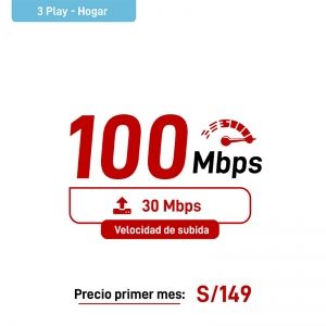 3 Play Hogar - TV + Teléfono + Internet 100Mbps