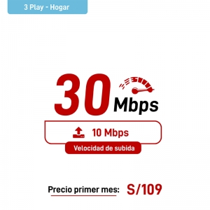 3 Play Hogar - TV + Teléfono + Internet 30Mbps