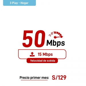 3 Play Hogar - TV + Teléfono + Internet 50Mbps
